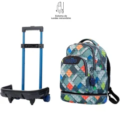 TOTTO Material Escolar*- Mochila escolar ruedas desmontable bloques Tiza