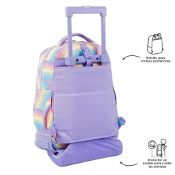 TOTTO Material Escolar*- Mochila escolar ruedas desmontable arcoíris Tiza