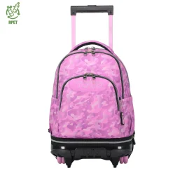TOTTO Material Escolar*- Mochila escolar ruedas desmontable camuflaje rosa Tiza
