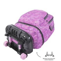TOTTO Material Escolar*- Mochila escolar ruedas desmontable camuflaje rosa Tiza