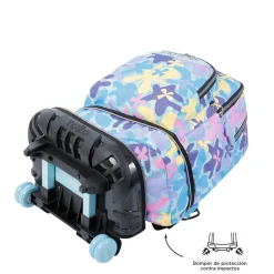 TOTTO Material Escolar*- Mochila escolar ruedas desmontable flores hawaianas Tiza