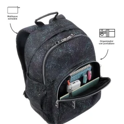 TOTTO Material Escolar*- Mochila escolar salpicado color Crayoles