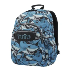 TOTTO Material Escolar*- Mochila escolar tiburones Acuarela
