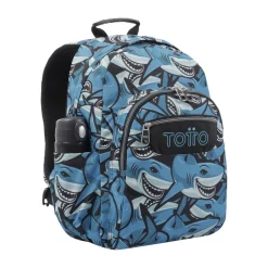 TOTTO Material Escolar*- Mochila escolar tiburones Acuarela
