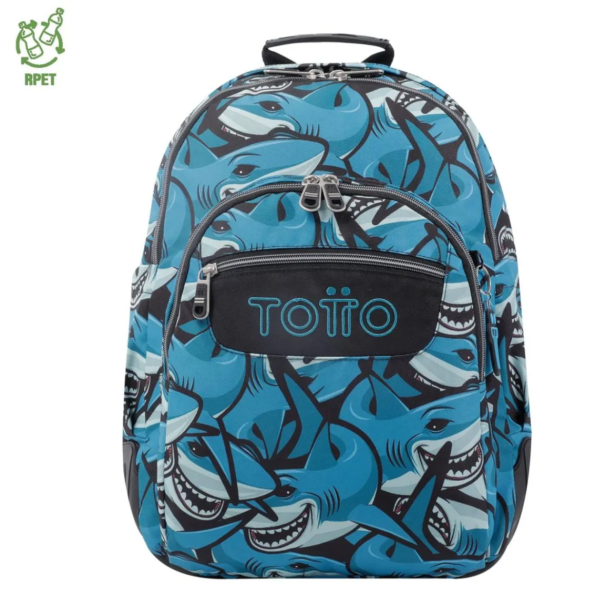 TOTTO Material Escolar*- Mochila escolar tiburones Crayoles
