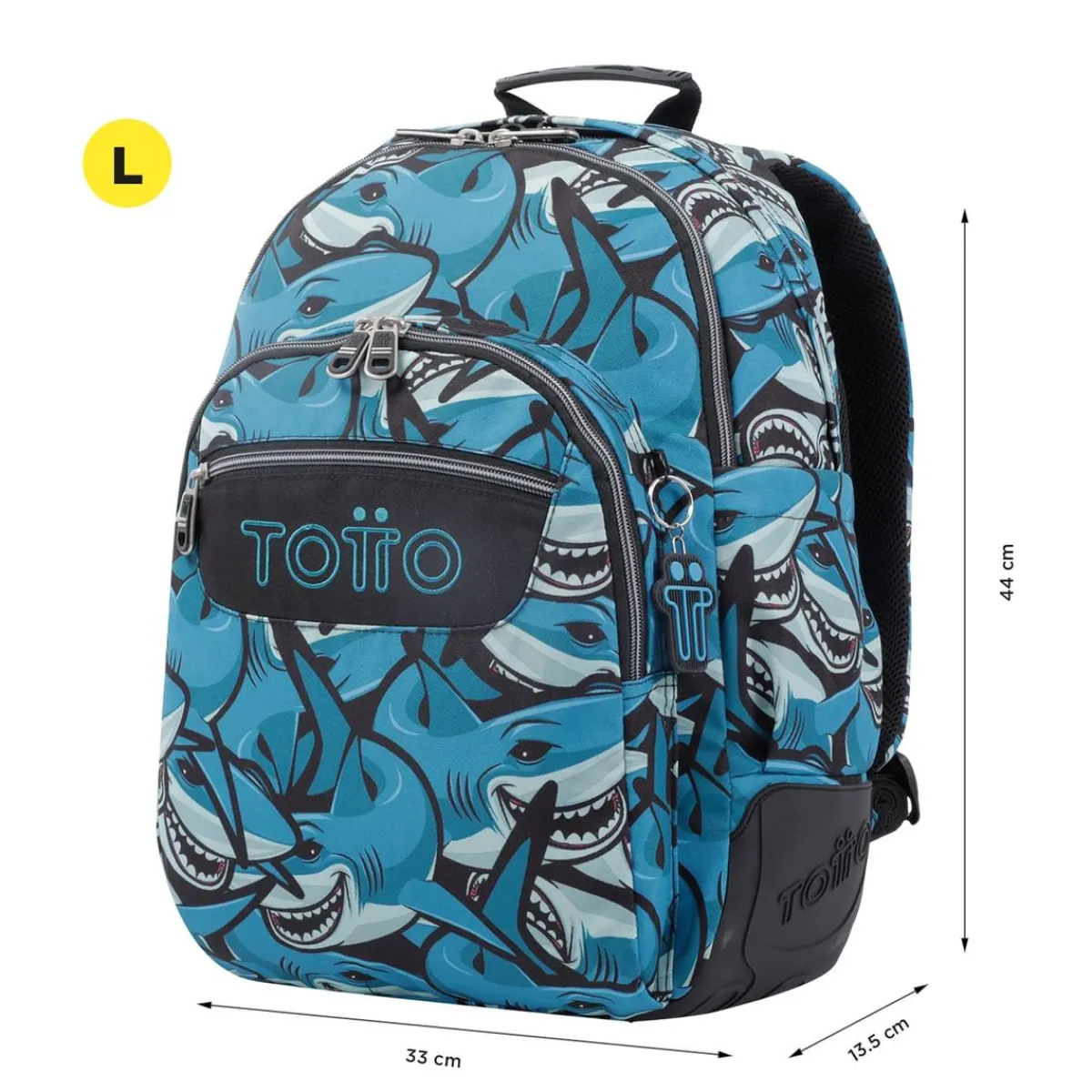 TOTTO Material Escolar*- Mochila escolar tiburones Crayoles