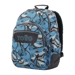 TOTTO Material Escolar*- Mochila escolar tiburones Rayol