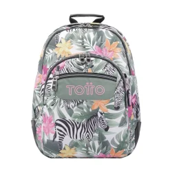 TOTTO Material Escolar*- Mochila escolar tropical cebras Crayoles