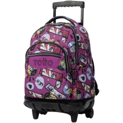 TOTTO Material Escolar*- Mochila Renglones con ruedas Kitsune