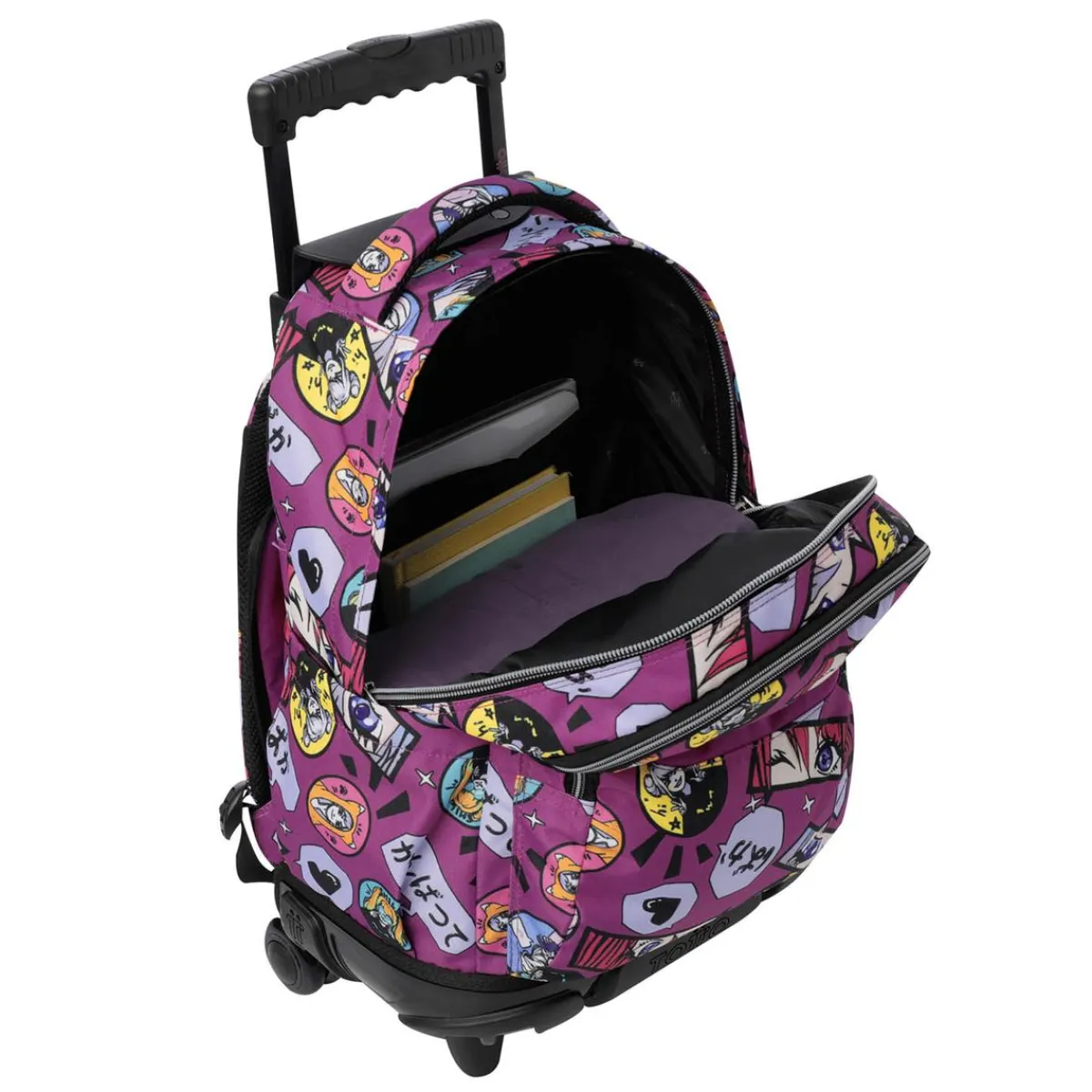 TOTTO Material Escolar*- Mochila Renglones con ruedas Kitsune