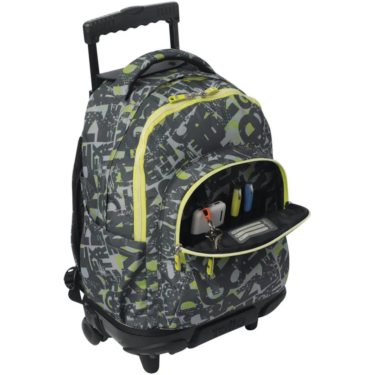 TOTTO Material Escolar*- Mochila Renglones con ruedas Texgrunge