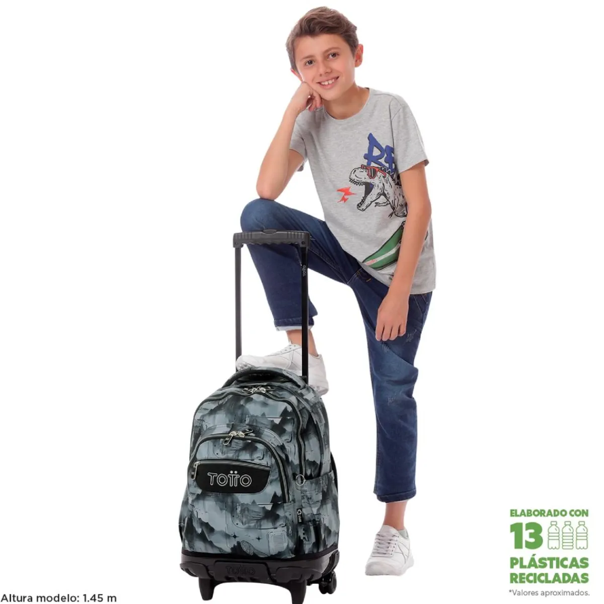 TOTTO Material Escolar*- Mochila Renglones con ruedas - Digital Hill