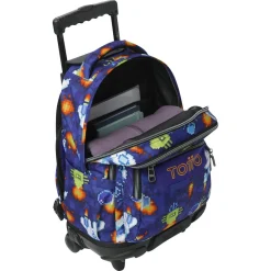 TOTTO Material Escolar*- Mochila Renglones con ruedas Space Blue