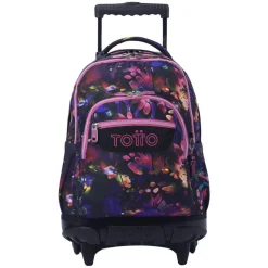 TOTTO Material Escolar*- Mochila Renglones con ruedas - Flower Galaxy