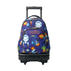 TOTTO Material Escolar*- Mochila Tiza con ruedas Space Blue