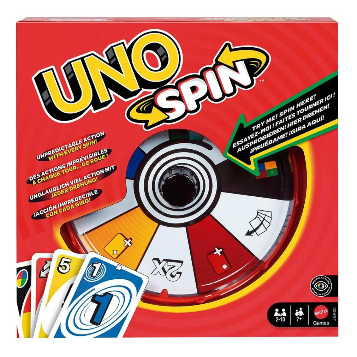 MATTEL Juegos Y Puzzles|Friki Zone*UNO Spin - Juego de mesa