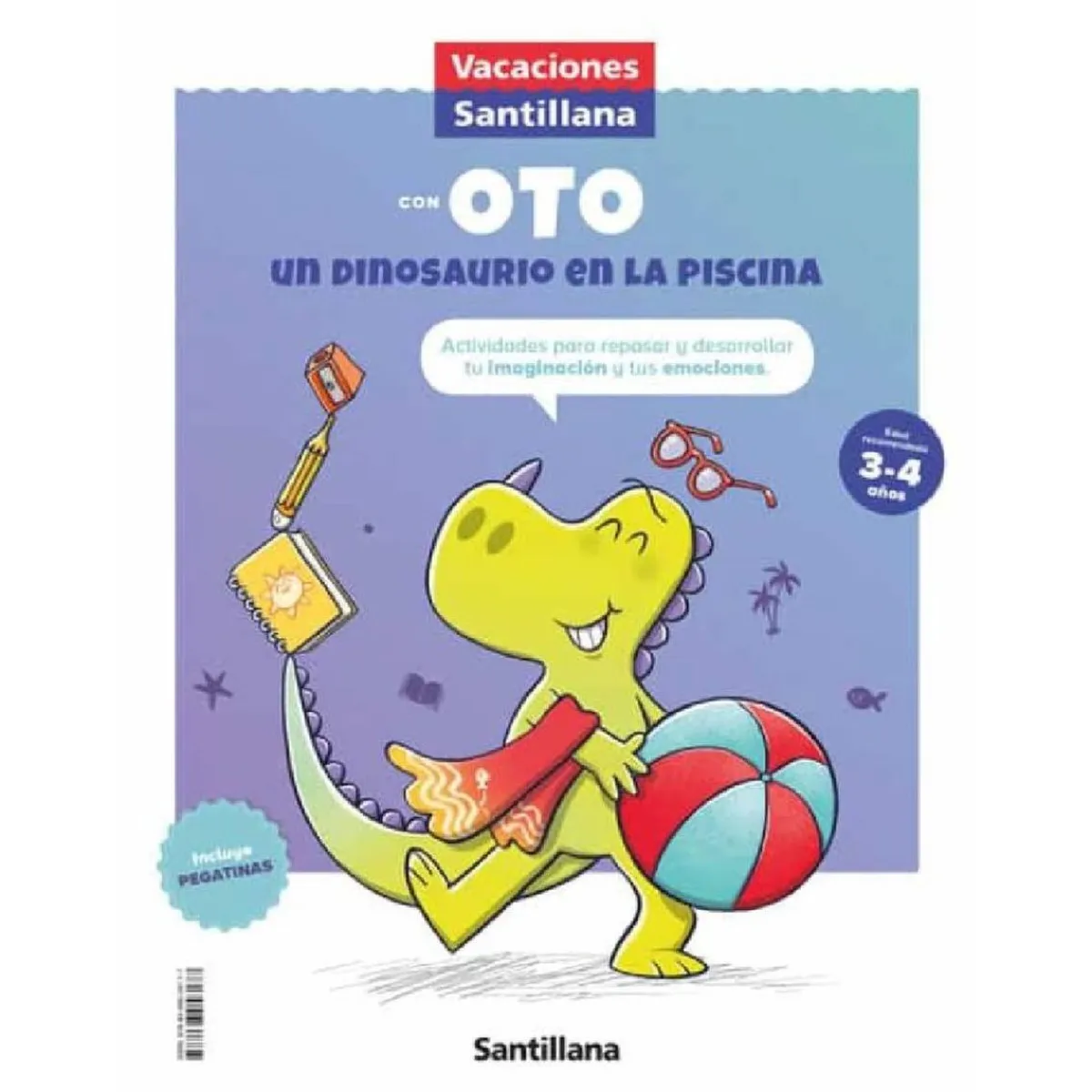 SUN CITY Juguetes Educativos Y Libros*Vacaciones Santillana - Vacaciones con Oto un dinosaurio en la piscina 3-4 años