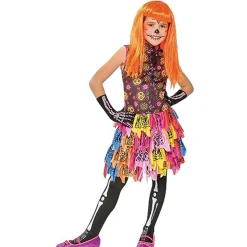 RUBIE'S Disfraces|Halloween*Vestido y medias efecto glow in dark para Halloween, Carnaval, Fiestas y cumpleaños ㅤ