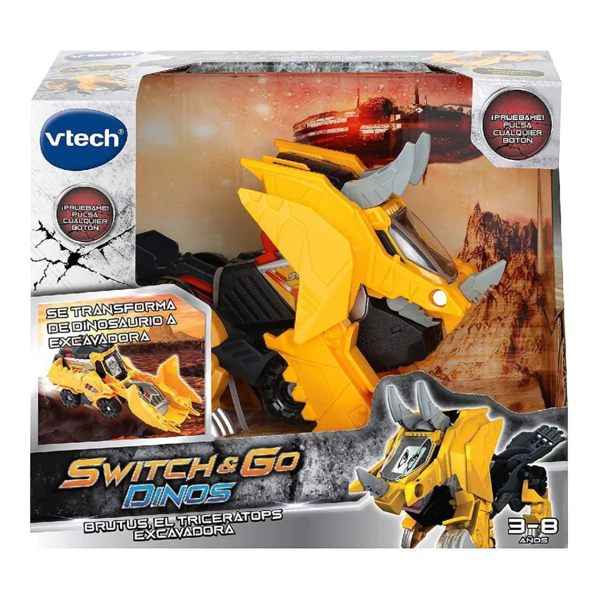 VTECH Figuras De Acción*- Brutus el triceratops excavadora Switch & Go Dinos