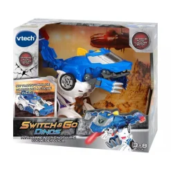 VTECH Coleccionables Y Mini Mundos*- Switch & Go Dinos Patrulla, tericinosaurio coche de policía transformable ㅤ