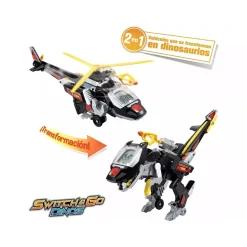 VTECH Coleccionables Y Mini Mundos*- Velocirráptor transformable en vehículo Switch & Go Dinos, color negro ㅤ